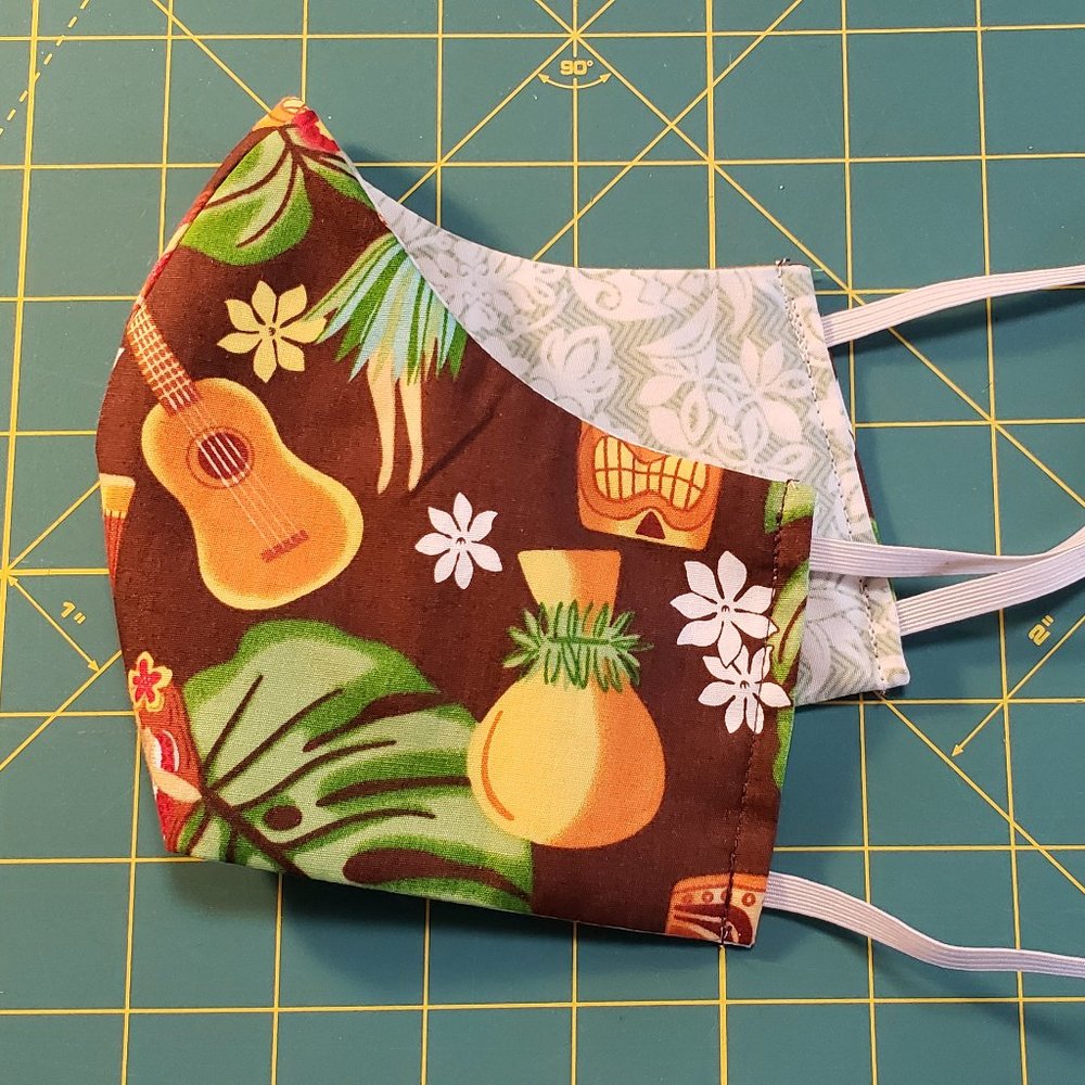 Premium Hawaiian Print--Reusable Reversible MASK